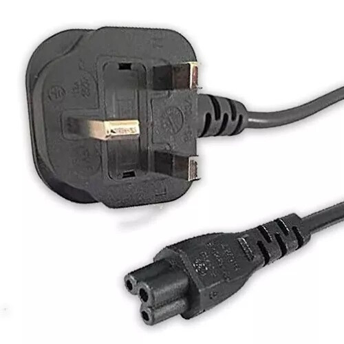 Mains C5 Clover Cable Cloverleaf Power Cable With UK Plug For Laptop Length: 2M 1