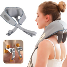 Electric Neck And Shoulder Massager Back Neck Massager With Heat Grey