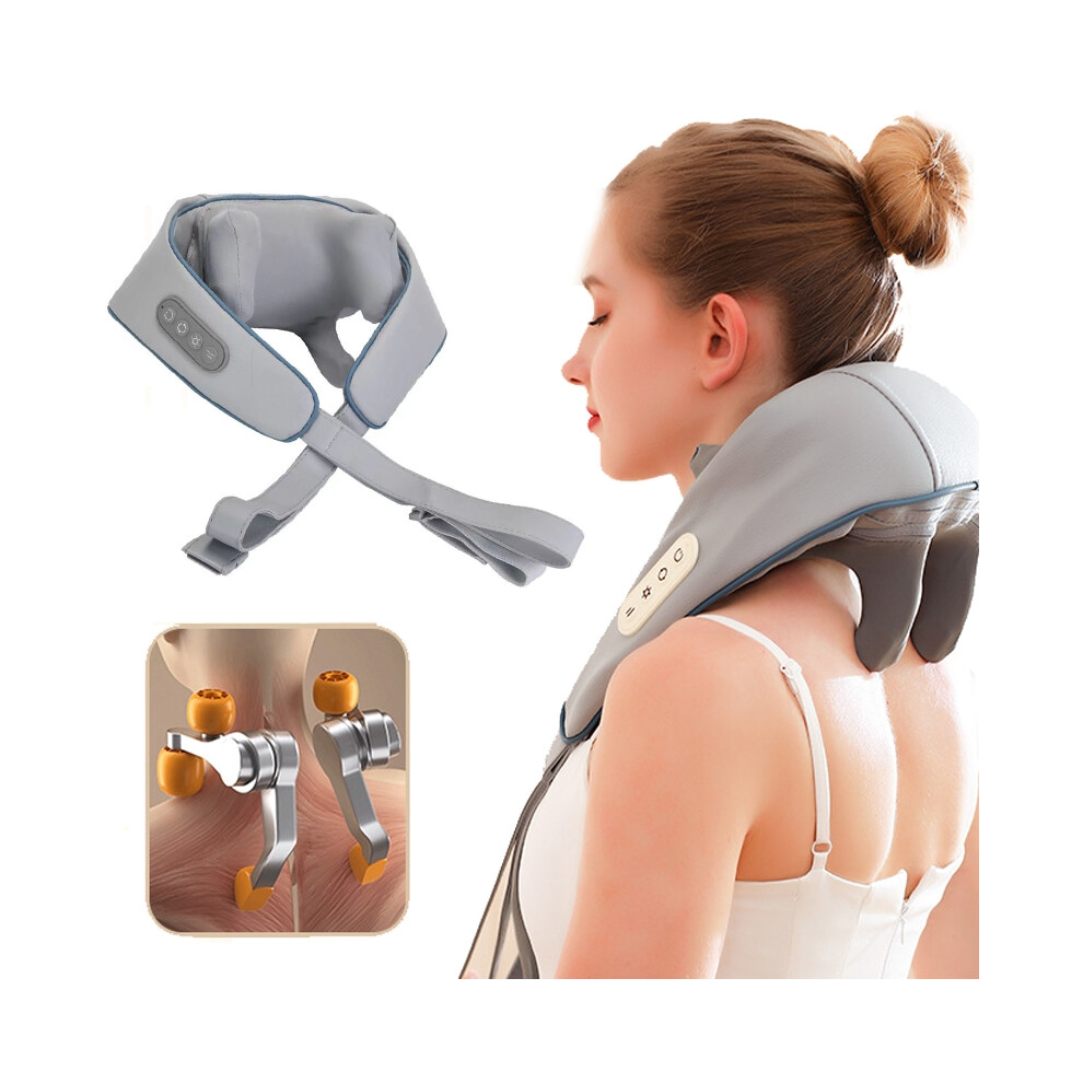 Grey Electric Neck And Shoulder Massager Back Neck Massager With Heat