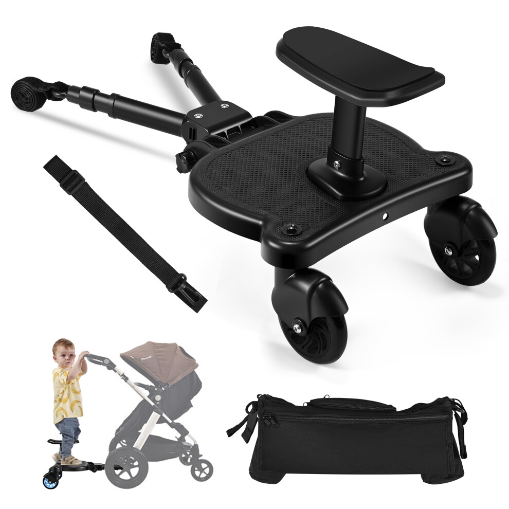 Buggy Board with Seat, Compatible with Over 99% of prams, Load 55 lbs