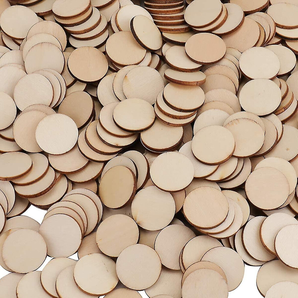 Black Friday 400 Pieces 1 Inch Unfinished Wood Craft Circle Cutouts Round Natural Wooden Disc Circles Slices Compatiblediy Crafts And Decoration