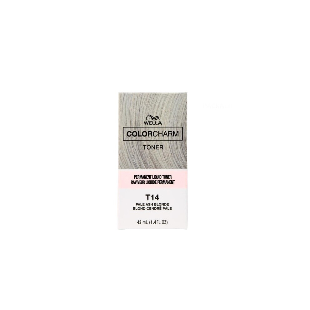 (T14 Pale Ash Blonde) Wella Color Charm Permanent Liquid Hair Toner - Blondes
