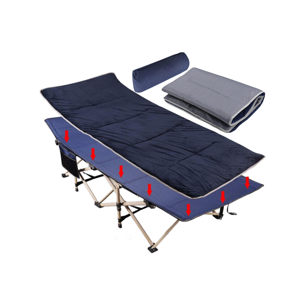 Camping Bed Inc Soft Comfortable Mattress, Pillow, Extra Wide Folding