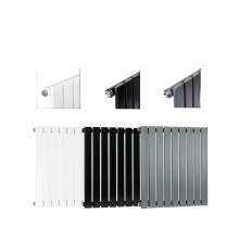 (Black, 600x612 mm Single) MCC Radiator Horizontal Vertical Designer Flat Panel Central Heating Radiator Heater