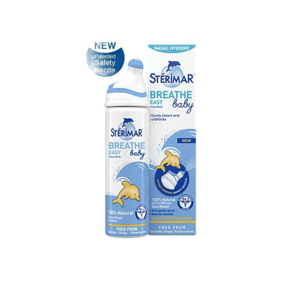 3 X Sterimar Breathe Easy Baby Nasal Hygiene Spray 100% Natural Sea Water - 50ml