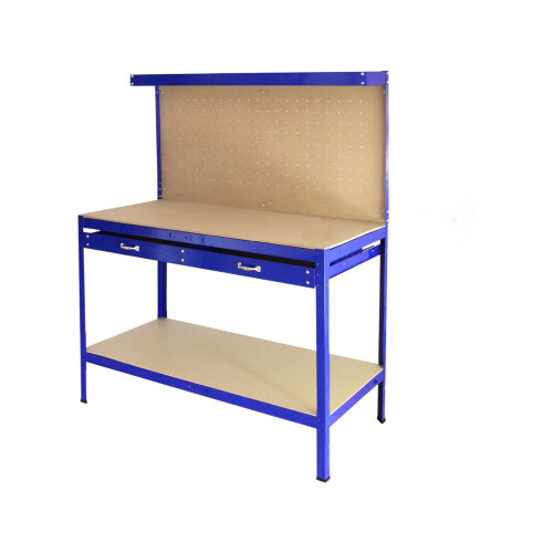 Werkbank met pegboard en lade - Blauw