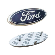 For Ford Badge Oval Blue/Chrome 145x 60mm Front/Rear Emblem Focus Mondeo Transit