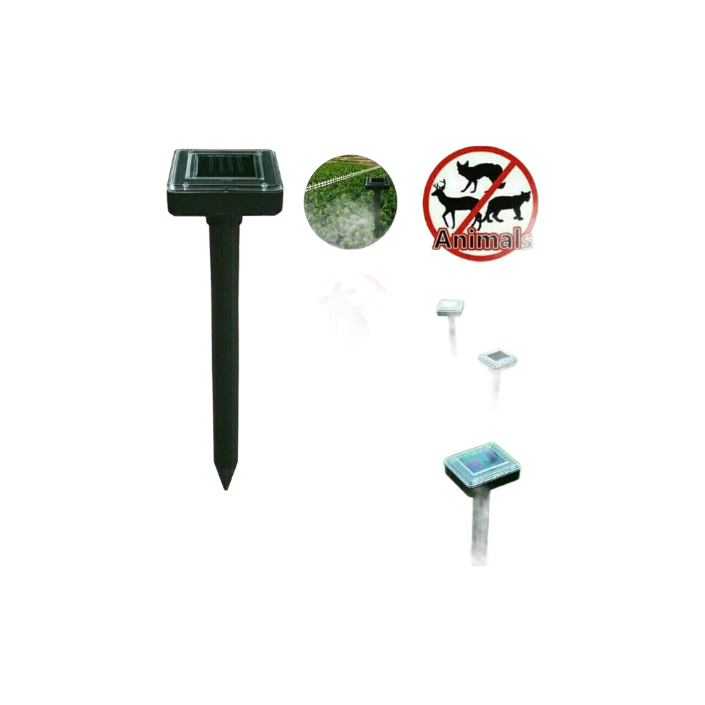 Nope 2Pcs Solar Power Ultrasonic Pest Animal Repeller Pet Scarer Control Black