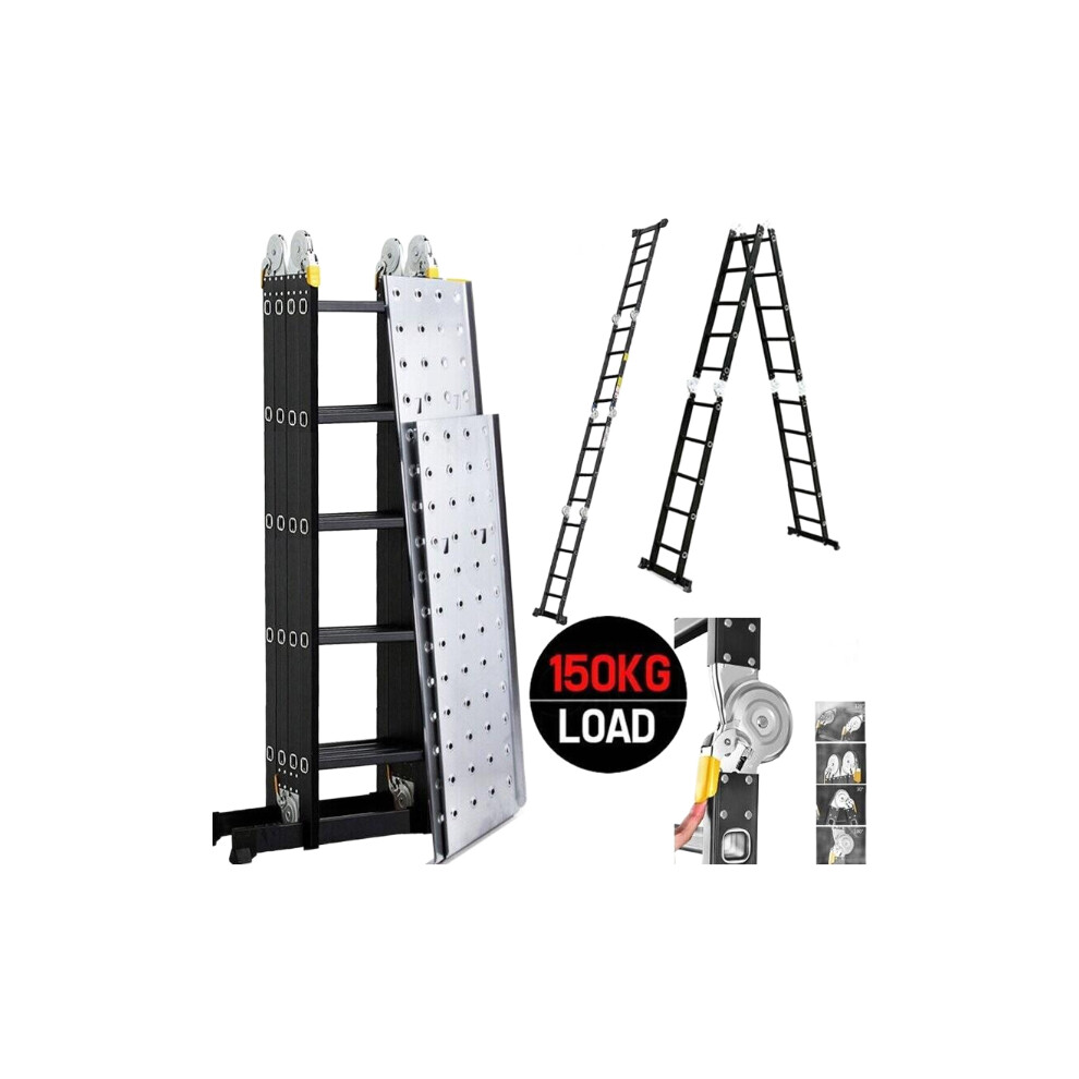 14in1 5.7M Aluminium Folding Ladder Multi Position Purpose Safety Step
