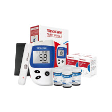 (Safe Accu 2 Monitor + 100Pcs Strips&Lancets) Sinocare Safe Accu 2 Blood Glucose Monitors Kit