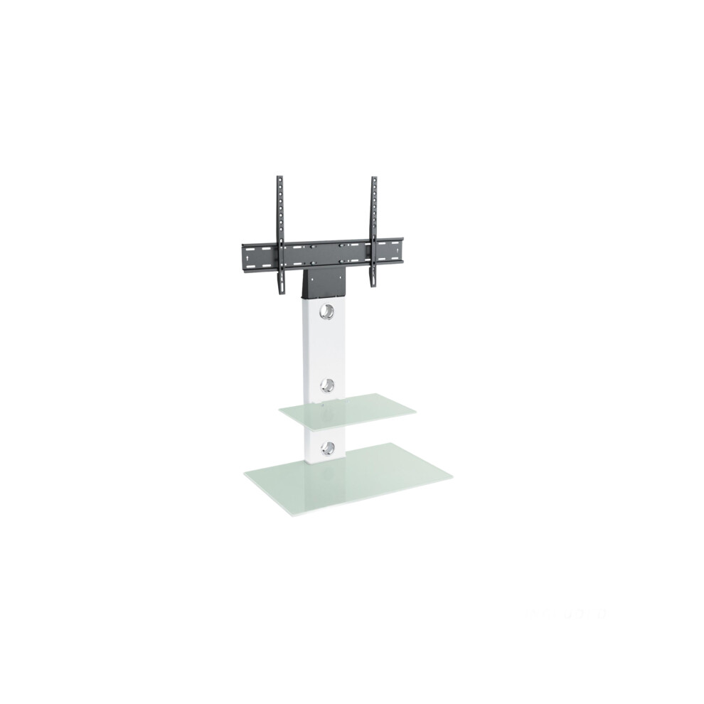 Mahara 70cm Column TV Stand, for TVs 32-65" - White & Aqua Glass