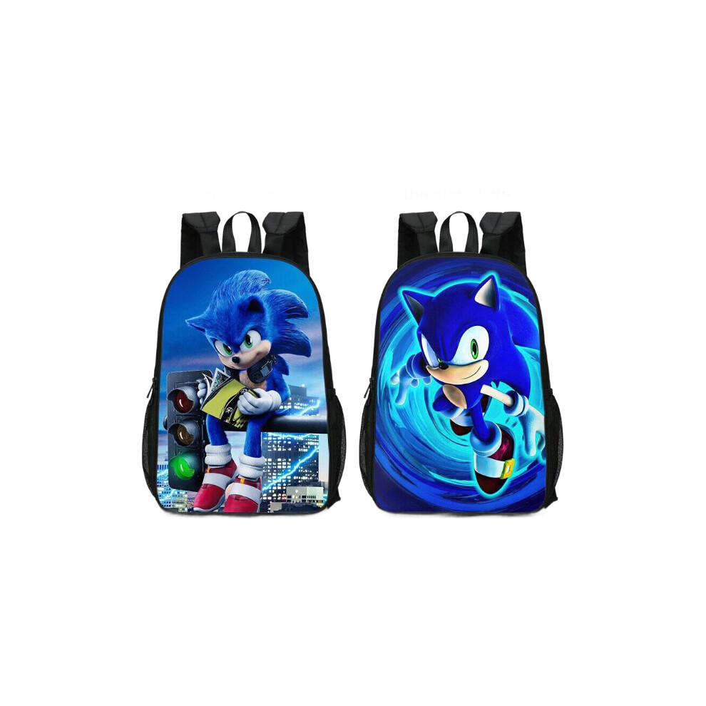 (C3) Sonic The Hedgehog School Bag Double-sided Backpack Kids Gift