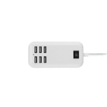 Multi 6 Ports Wall Hub USB Charger Power Supply Mains Cable Adapter UK Plug Cord