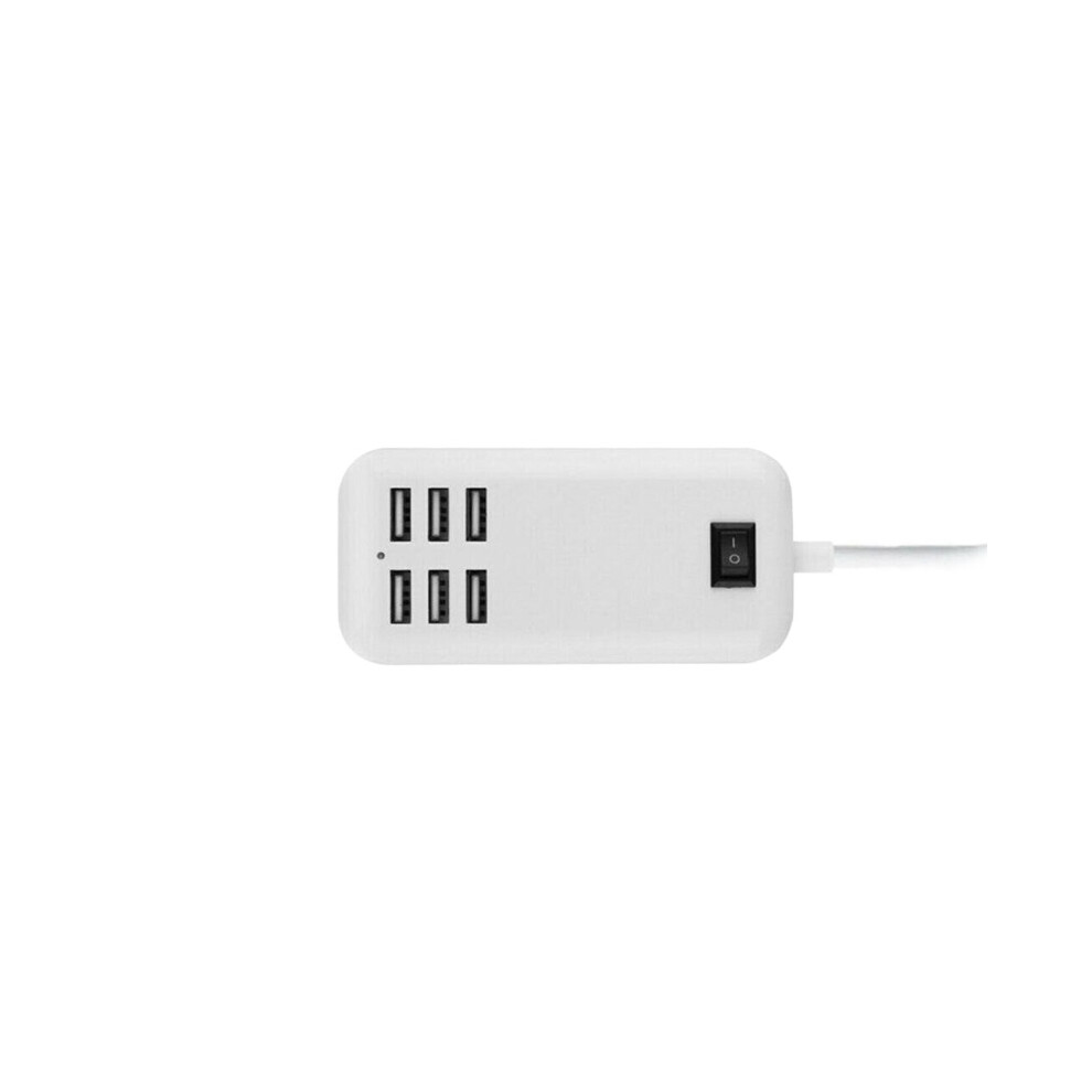 Multi 6 Ports Wall Hub USB Charger Power Supply Mains Cable Adapter UK Plug Cord