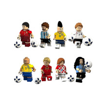 8pcs/set Football Stars Minifigure Assembled Mini Building Block Toy