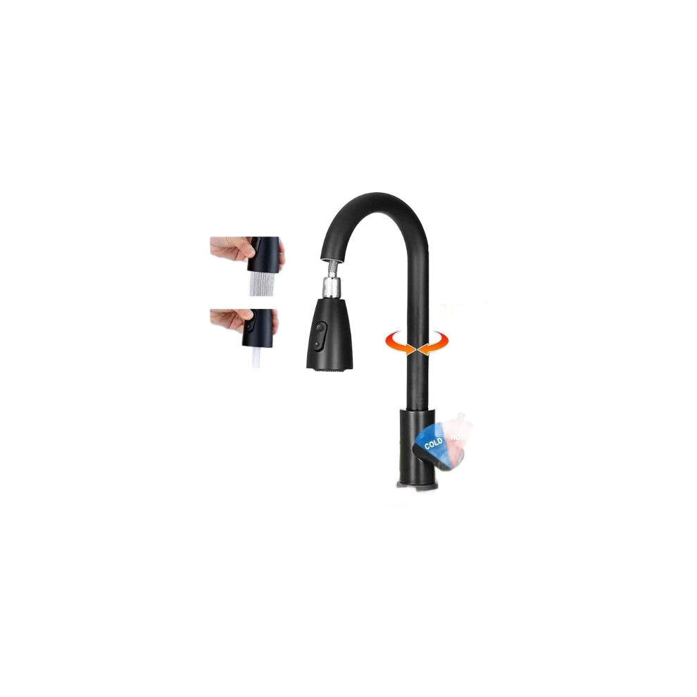 360° Swivel Kitchen Pull-Out Faucet Tap Mixer Spout Finish Brushed Spray