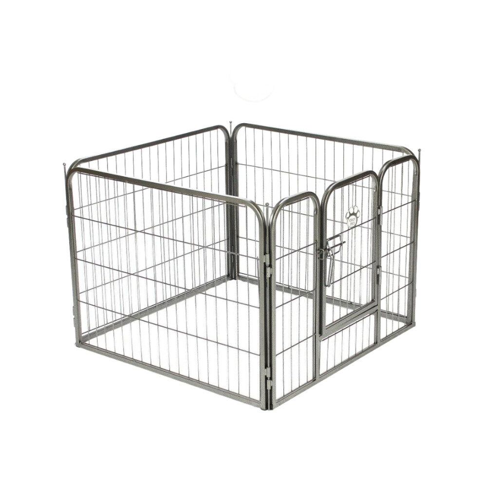 Cozy Pet Heavy Duty Puppy Playpen 60Cm High 4 Panel Run Crate Pen Dog Cage Hddp05-4 Silver/Black