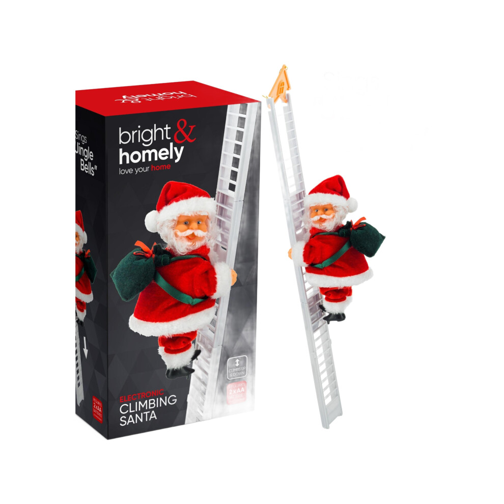 Electric Climbing Ladder Santa Claus Christmas Xmas Music Figurine Party Decor