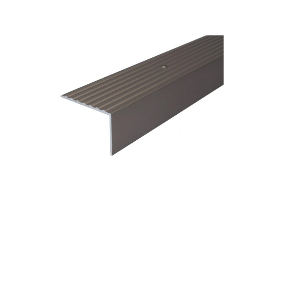 (1.2m, Champagne) A32 65 x 42mm Anodised Aluminium Non Slip Ribbed Treads Stair Nosing Edge Trim