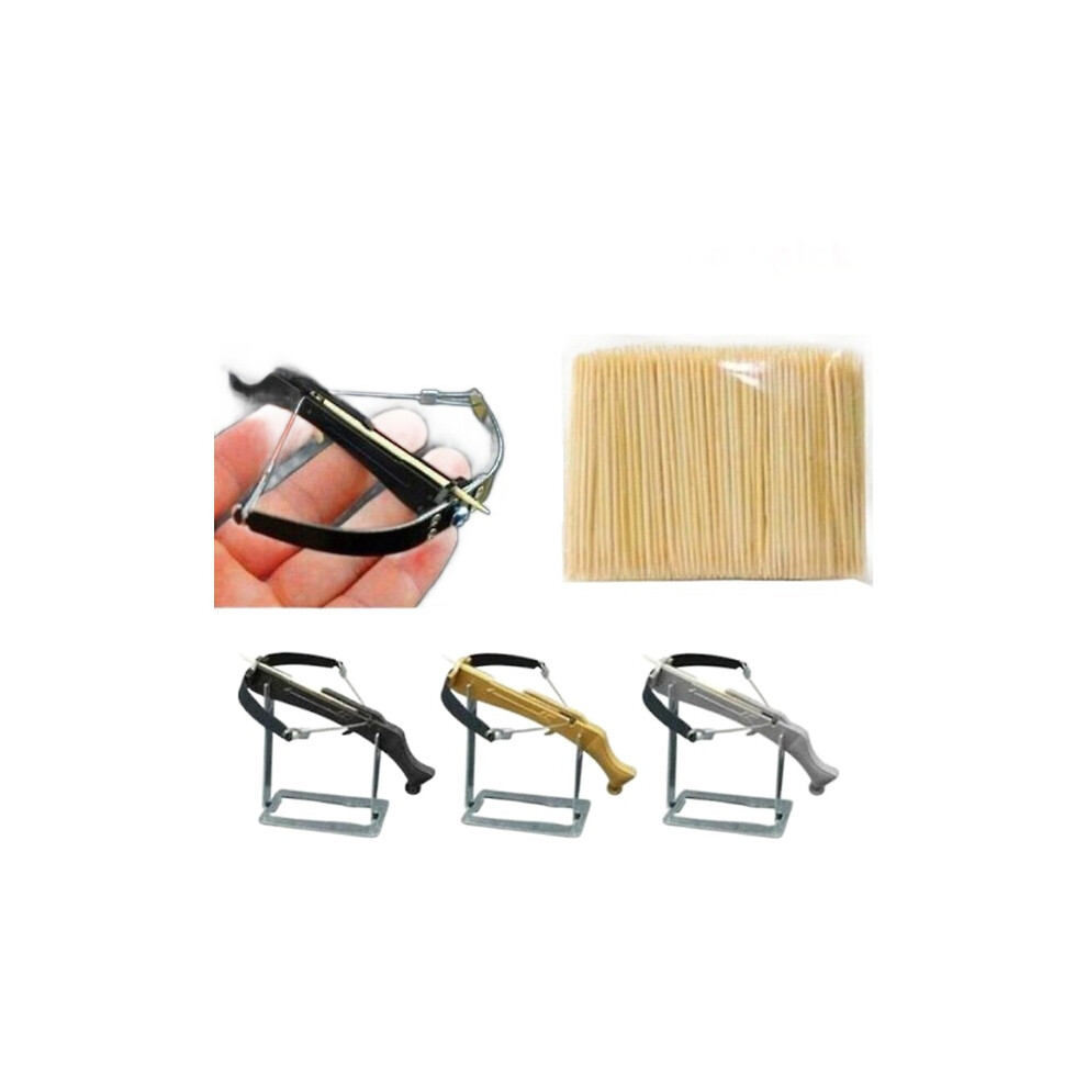 Random 1 Set Toothpick Mini Crossbow Bow Cross Arrow Bow Toy