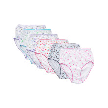 (Floral, 12-13) Girls Briefs Underwear Kids Knickers 100% Cotton 6 Pack Age 2-13 Years