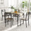 Costway Industrial Dining Table Set of 5 w/ 4 Chairs for Kitchen Dining Room 2
