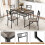 Costway Industrial Dining Table Set of 5 w/ 4 Chairs for Kitchen Dining Room 3