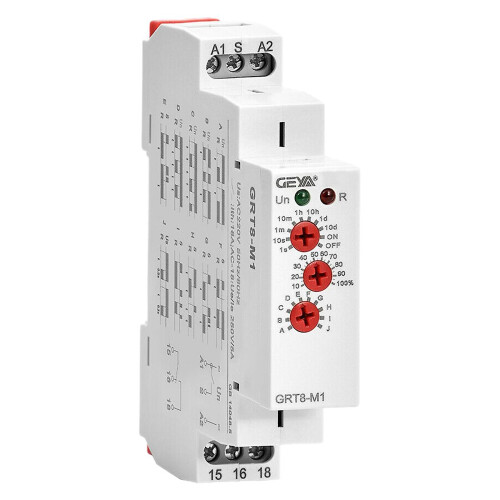 Geya Grt8-m1 On Off Time Delay Relay 16a Ac/dc12v-240v Multifunction Din Rail Automatic Timer Relay