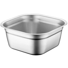 Stainless Steel Basin Large Capacity Washing Vegetables Basin Multifunctional Square Basin