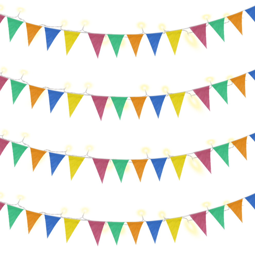 Light Up Bunting 5M Home Party Decoration 50 Warm LED Lights