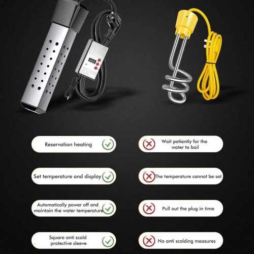 Electric Immersion Heaters, Immersion Bathtub Heaters with Auto Shutoff 2