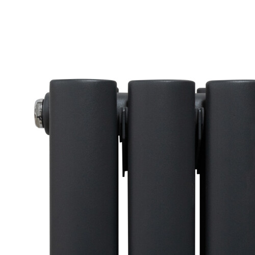 Ovaler SpiegelheizkÃ¶rper &amp; Ventile - 1800mm x 500mm - Anthrazitgrau 2