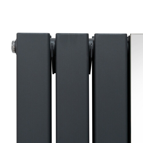 Flachspiegelheizkörper & Ventile - 1800mm x 425mm - Anthrazitgrau 2