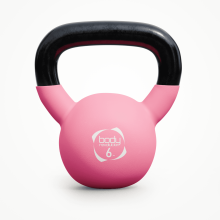 Kettlebell de 6 kg Néoprène Rose Antidérapante Base Plate Musculation