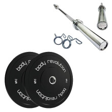 7ft Olympic Weightlifting Bar Bumper Weight Plate Sets 10kg Weight Set 5kg Pair