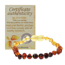 (Rainbow B) Genuine Baltic Amber Teething Bracelet Raw And Anklet Baby Beads For Teethers