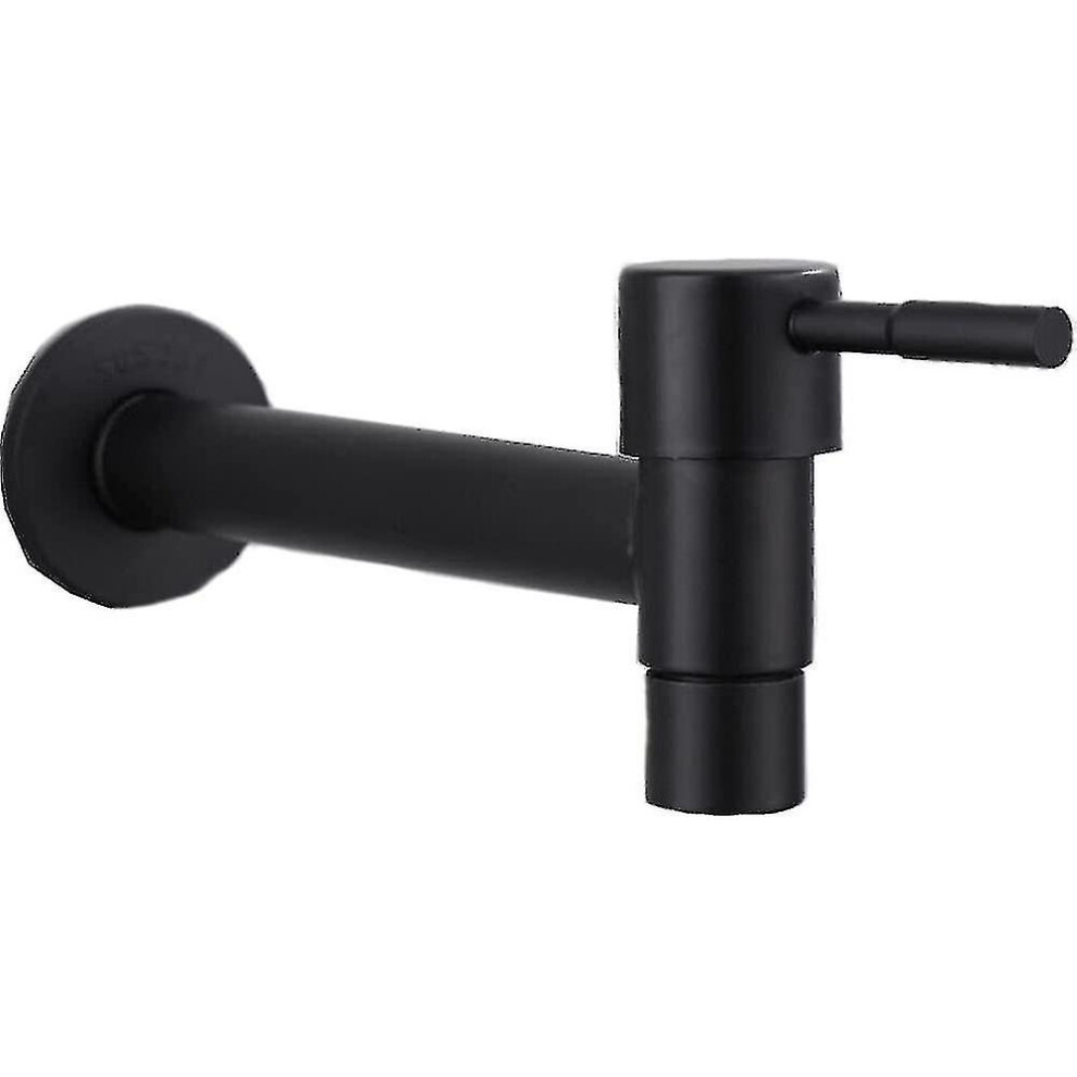 Mop Pool Faucet, Wall Mounted Faucet, Wall Mounted Cold Water Faucet, Stainless Steel Water Saving Faucet For Bathroom, Sink Black