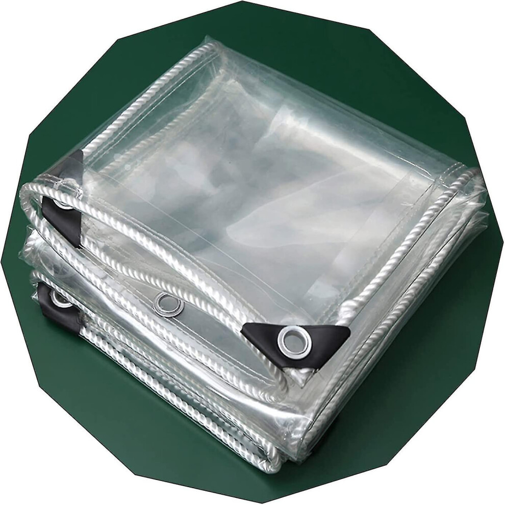 Transparent Waterproof Tarpaulin With Reinforced Eyelets, Plant Cover, Industrial Tarpaulin Sheet, Foldable Transparent Anti-aging Tarpaulin, 0.8x1.5m