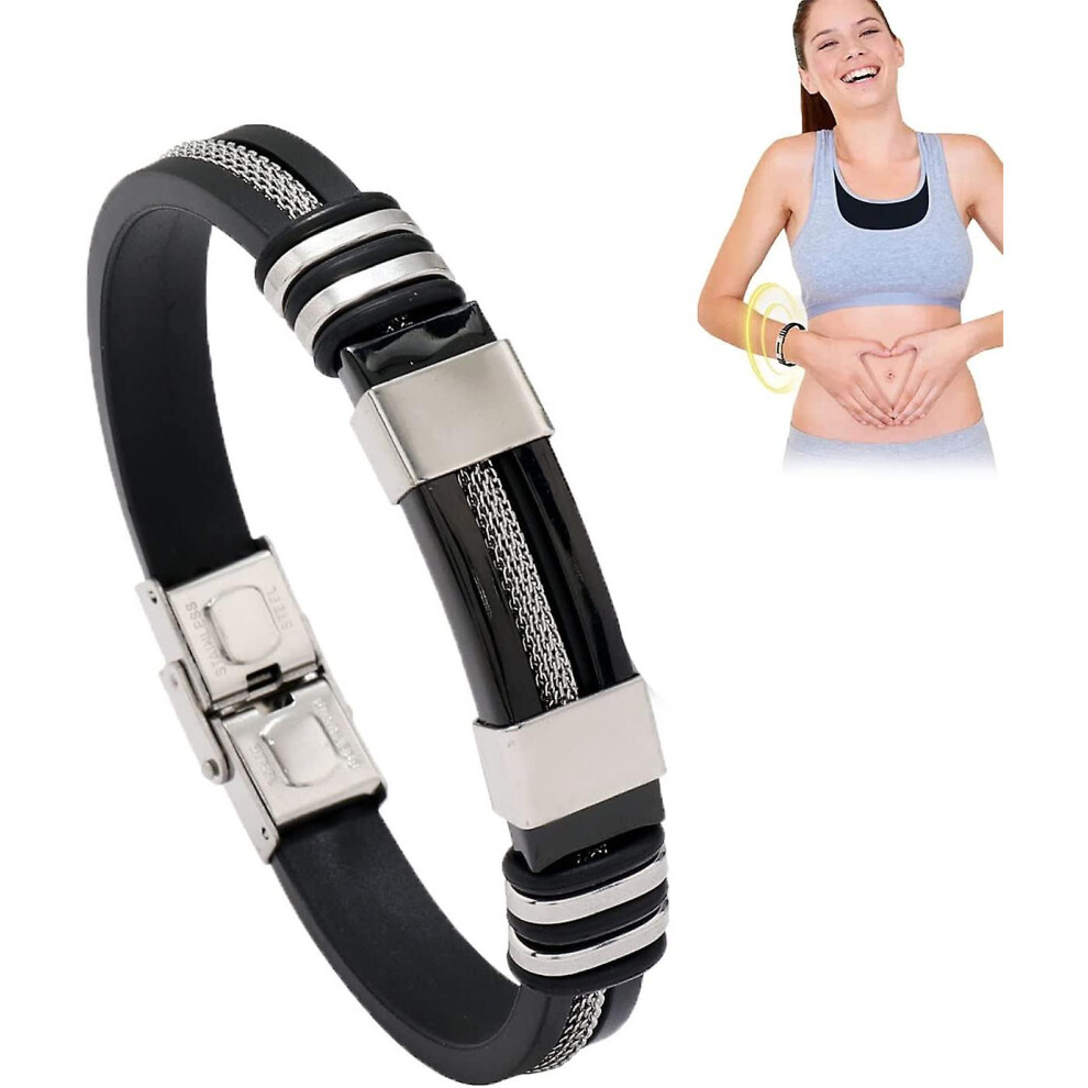 (Black) Oveallgo Ion Titan Vitality Boost Wristband,oveallgo Apus Ion Therapeutic Lympunclog Titanium Wristband, Titanium Detox Lymph Unclog Magnetic-image-OPC-PDWQGJJ-NEW