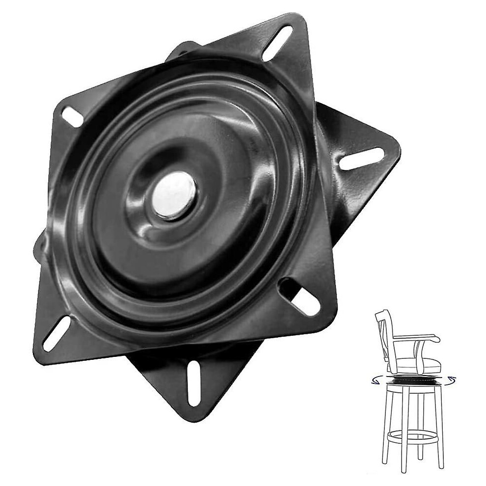 Square Turntable, Ball Bearing Turntable, Metal Furniture Turntable, Universal 360 Rotating Turntable, For Stools, Tables, Shelves (Black) Ternel Black