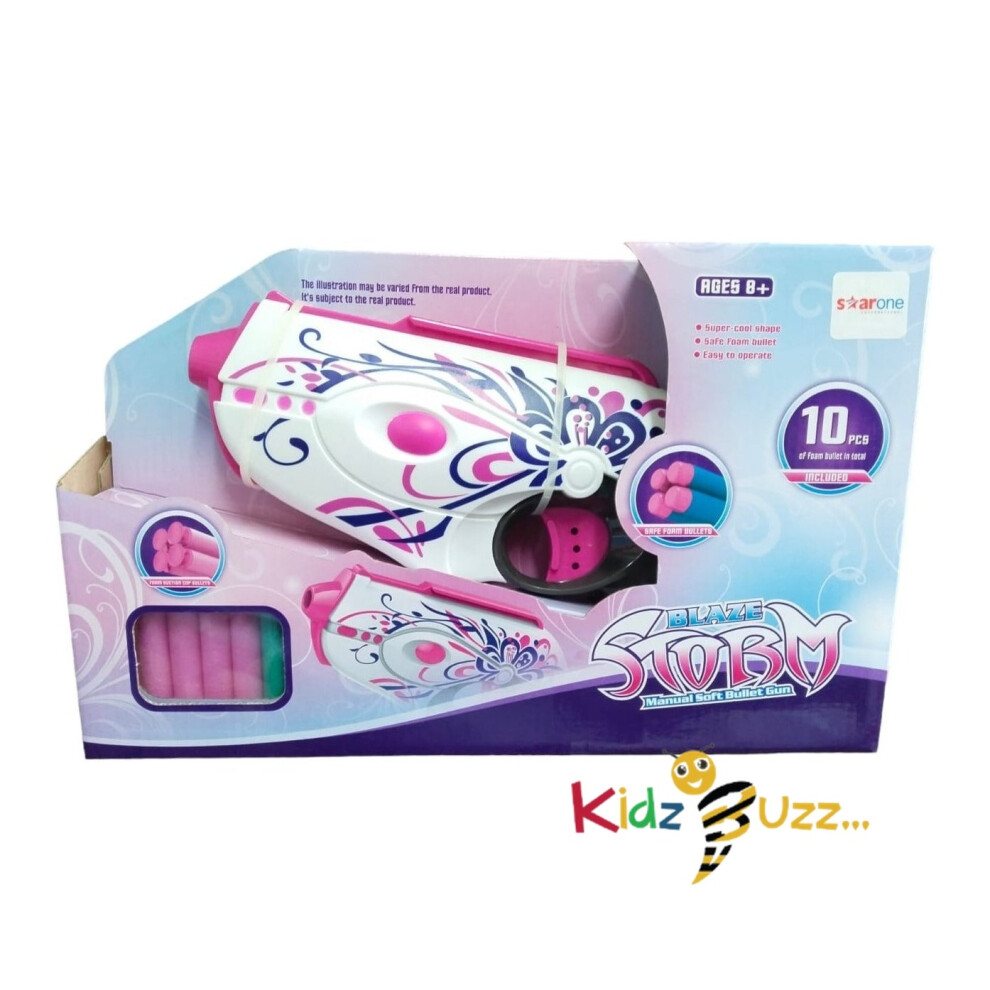 Blaze Storm Pink 10 Gun - Soft Bullet gun For kids 8+ above