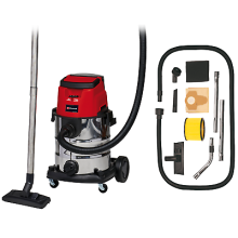 Einhell Aspirateur eaux et poussières sans fil TE-VC 36/25 Li S Solo PXC (36V, cuve 25L) Livré sans Batterie ni Chargeur