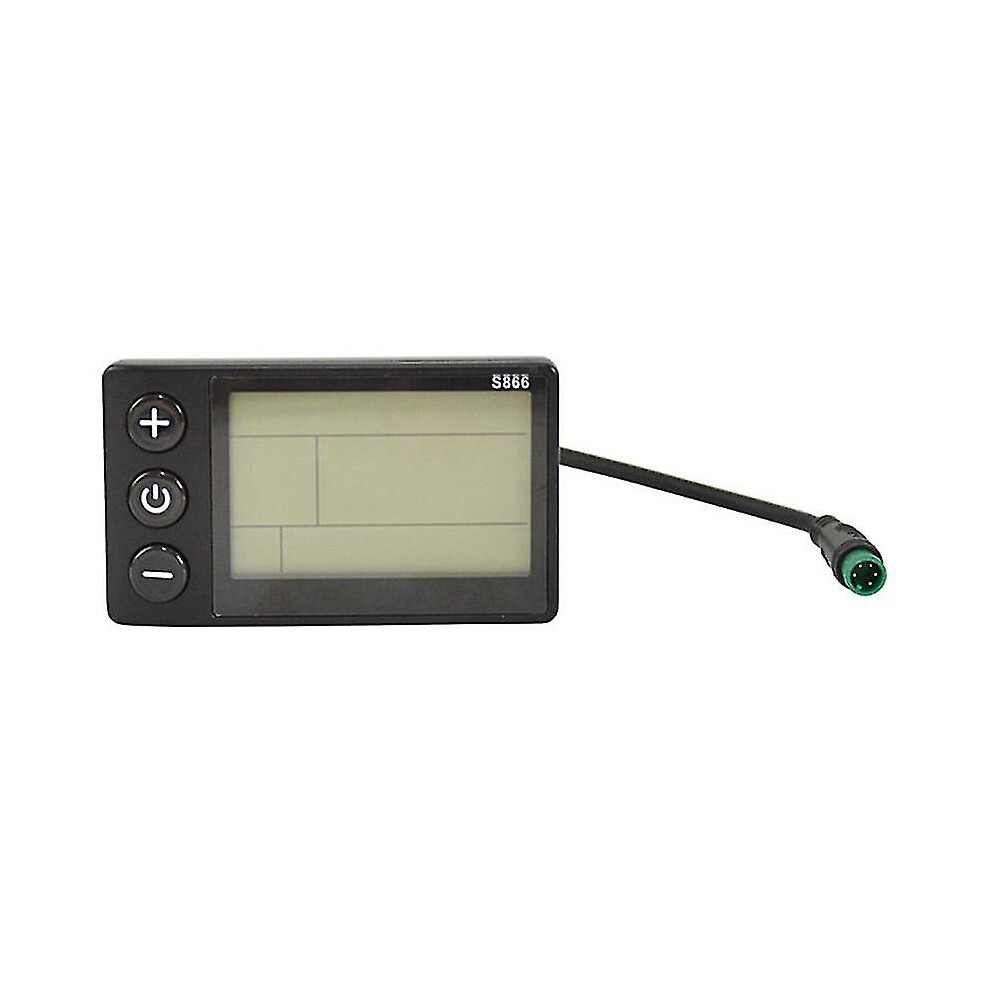S866 Electric Bike LCD Display E-Bike Electric Scooter Display Meter Control Panel with Waterproof Plug