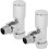 Round Angled Manual Radiator Valve + Lockshield Set 15mm Chrome 1