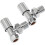 Round Angled Manual Radiator Valve + Lockshield Set 15mm Chrome 4