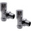 Round Angled Manual Radiator Valve + Lockshield Set 15mm Chrome 5