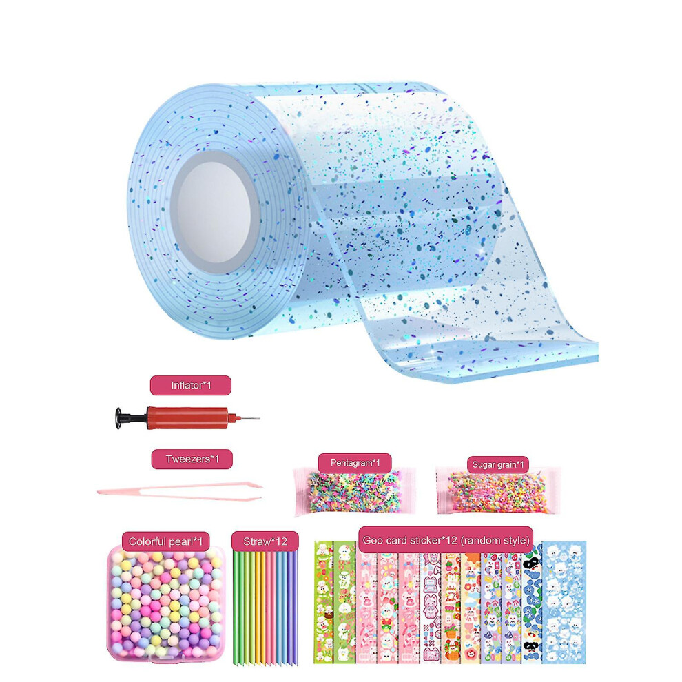 Blowable Bubble Tape, Nano Tape For Making Bubbles For Kids, Diy Craft Creative Blow Bubbles Double Sided Tape, Multicoloured Nano Tape Bubbles Blue