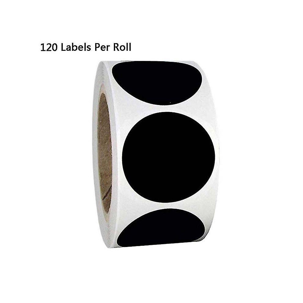 Qian 120pcs/roll Blank Label Round Chalkboard Sticker Kitchen Pantry Labels For Canning Mason Spice Jars