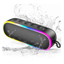 Chronus Bluetooth Shower Speaker,IPX7 Waterproof Portable Wireless Speakers,20W Clear Sound,Extral Bass,Dynamic Lights(Black)