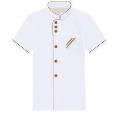(White and Coffee, XXXL Long Sleeve) Unisex Short Long Sleeve Chef Jacket Coat Hotel Kitchen Service Uniform Workwear